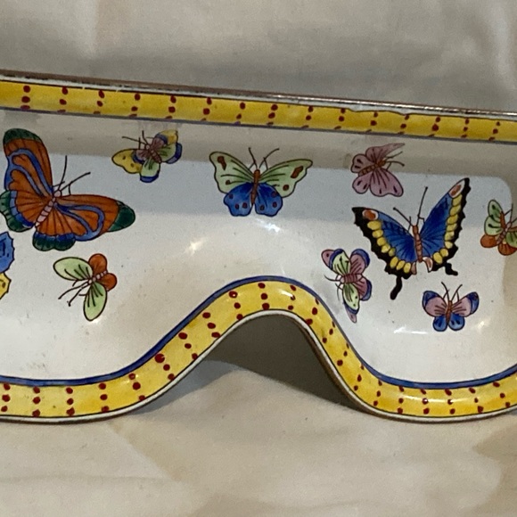 Vintage Designer Kelvin Chen Butterfly Eyeglass Holder enameled Copper - Picture 11 of 11